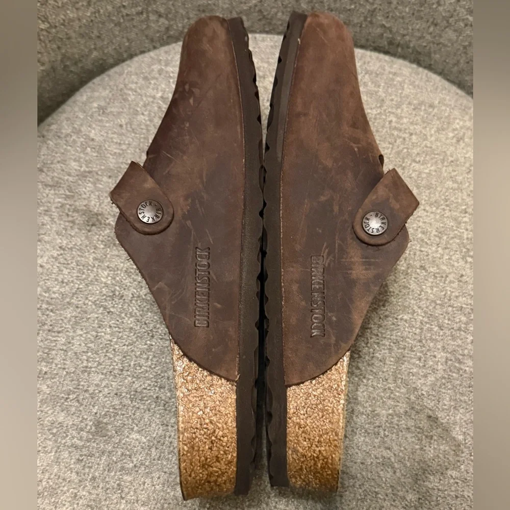 Birkenstock Dark Brown Boston Oiled Leather Clogs - size 38 - Picture 8 of 15